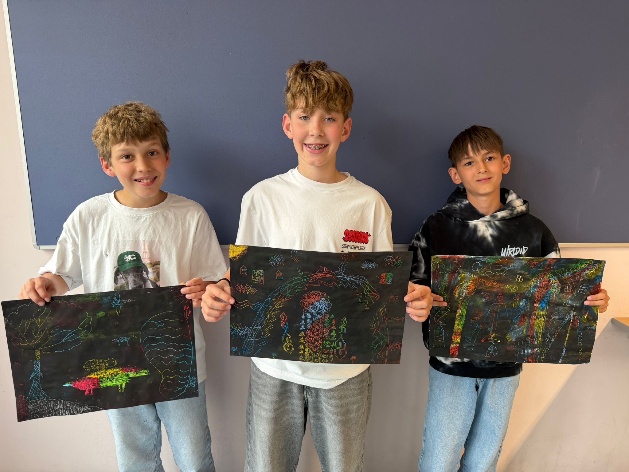 Bilder in Sgraffito-Technik