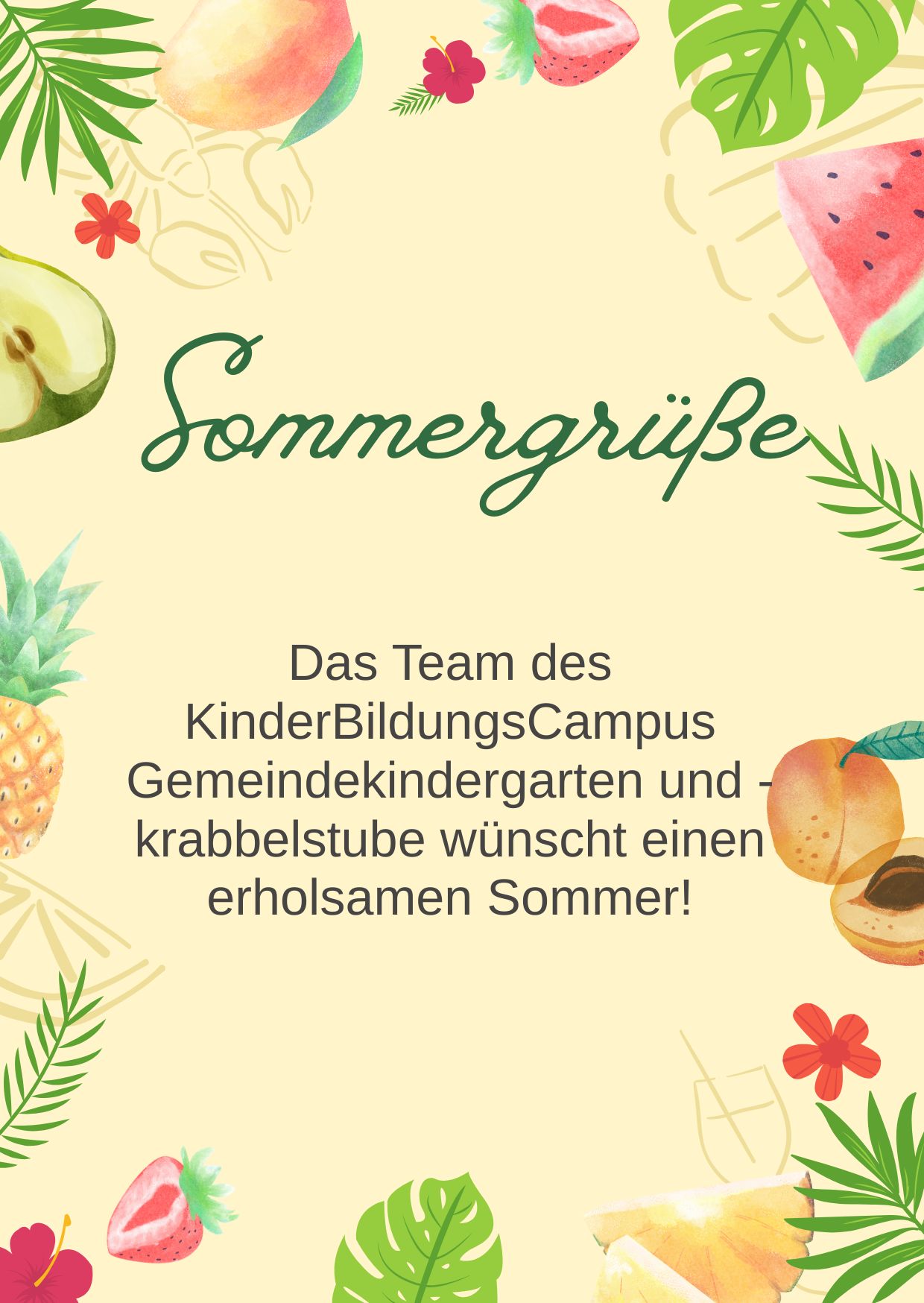 Sommergrüße vom Kindergarten & der Krabbelstube